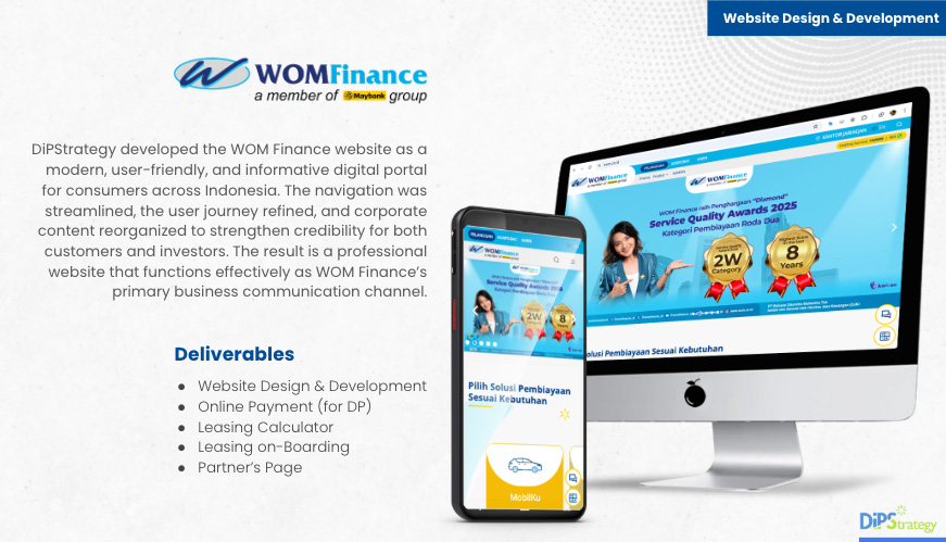 Case study digital marketing Jakarta untuk WOM Finance - Website · Web App