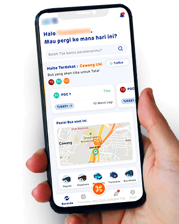 Tampilan aplikasi mobile Transjakarta dari digital agency Jakarta